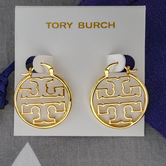 Tory Burch Miller Wire Small Hoop Earrings in Gold (Brand New with Dust Bag) - Picture 2 of 8